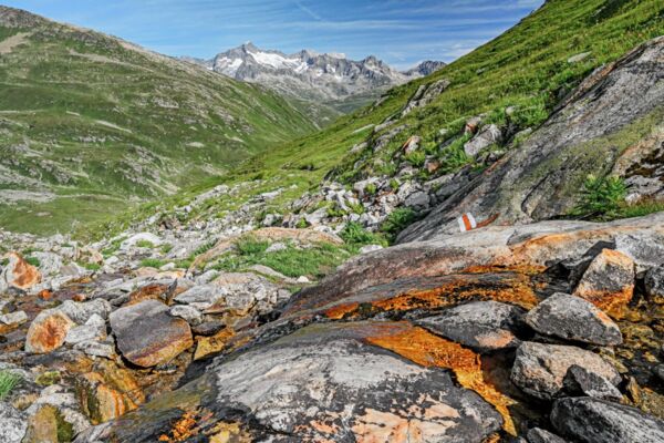 Die kontinentale Wasserscheide in Uri