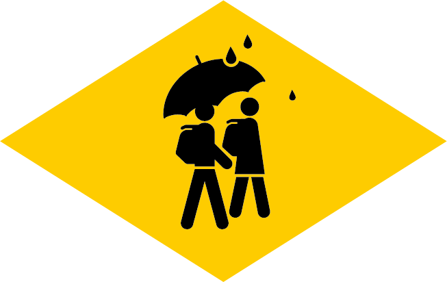 Rhombus «Wandern bei Regen»