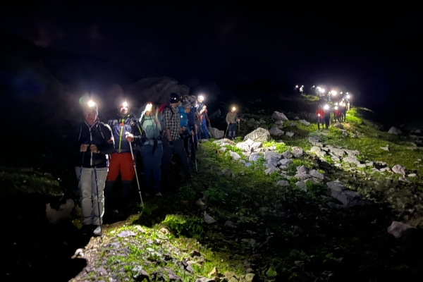 Säntis und Kronberg im Abend- und Morgenrot SCHWEIZER WANDERNACHT