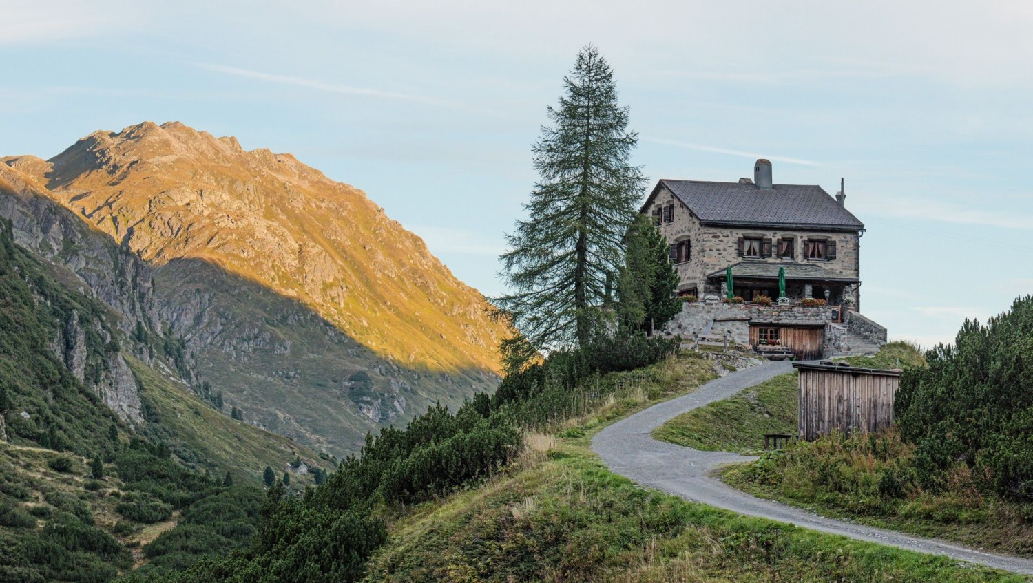 Première étape, l’auberge de montagne de la Vereina