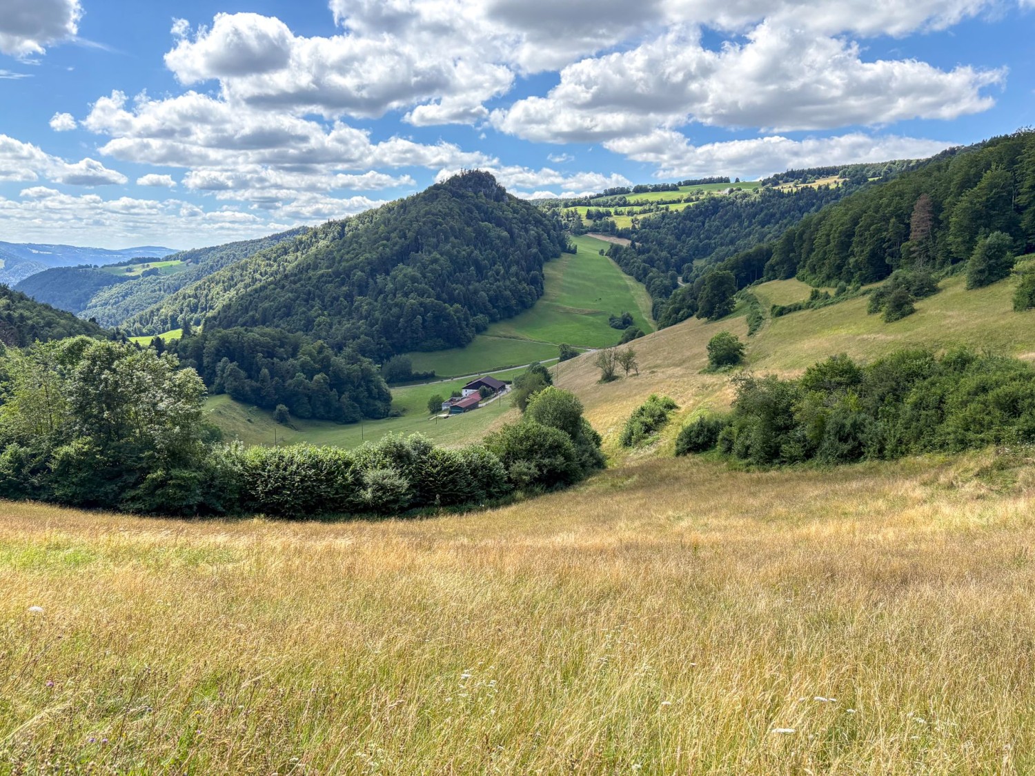 Vue sur le ravissant paysage vallonné du Jura