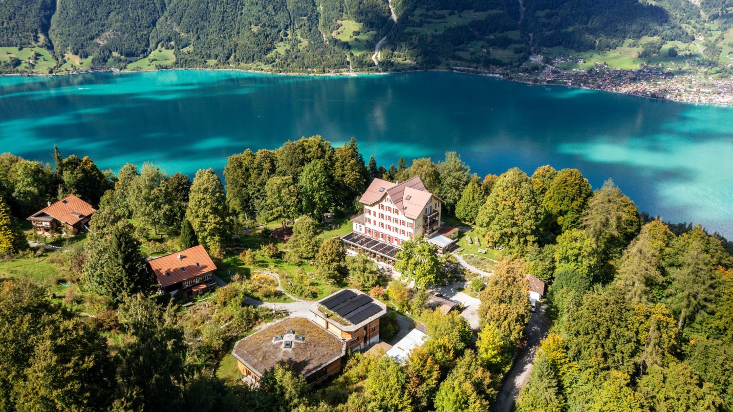 La Schweibenalp trône en hauteur au-dessus du lac de Brienz.